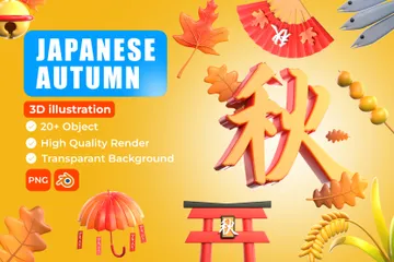 Otoño japonés Paquete de Icon 3D