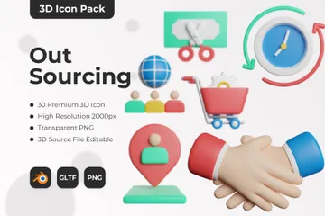 Outsourcing 3D Icon Pack