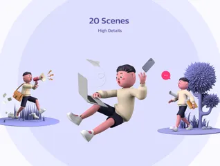 OUUU!!! Scenes 3D Illustration Pack