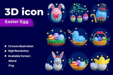 Ovos de pascoa Pacote de Icon 3D