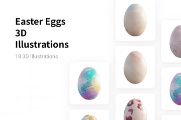 Ovos de Páscoa Pacote de Illustration 3D