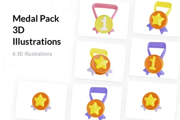 Pack de médailles 3D Illustration Pack