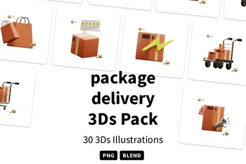 荷物の配達 3D Iconパック
