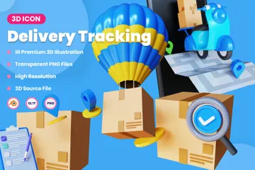 Package Delivery Tracking 3D Icon Pack