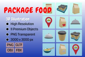 Package Food 3D Icon Pack