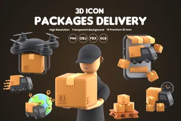 Packages Delivery 3D Icon Pack