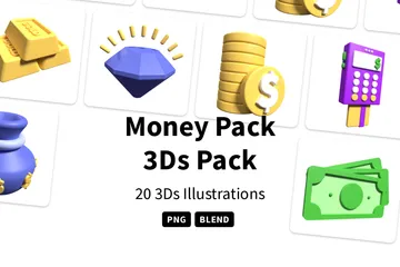 Pacote de dinheiro Pacote de Icon 3D