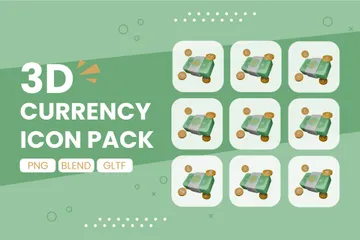 Pacote de ícones de moeda 3D Pacote de Icon 3D