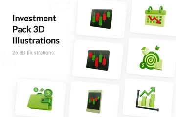 Pacote de Investimento Pacote de Illustration 3D