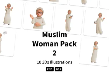 Pacote Mulher Muçulmana 2 Pacote de Illustration 3D