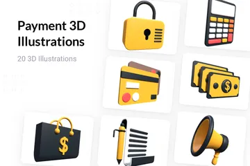 Pagamento Pacote de Illustration 3D