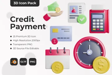 Pagamento de crédito Pacote de Icon 3D