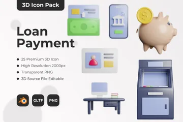 Pagamento de empréstimo Pacote de Icon 3D