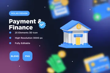 Pagamento e Finanças Pacote de Icon 3D