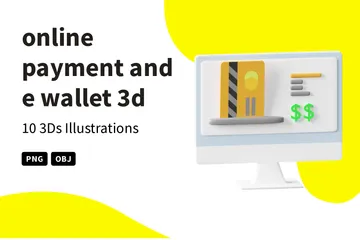 Pagamento on-line e carteira eletrônica Pacote de Icon 3D
