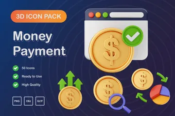 Pago de dinero Paquete de Icon 3D