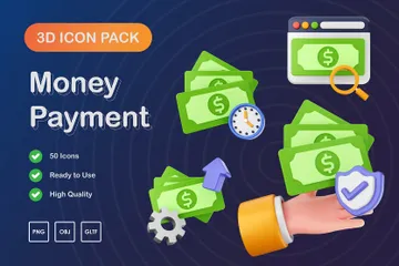 Pago de dinero Paquete de Icon 3D