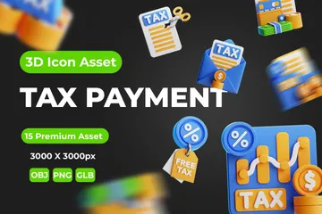 Pago de impuestos Paquete de Icon 3D