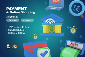 Pago y compras en línea Paquete de Illustration 3D