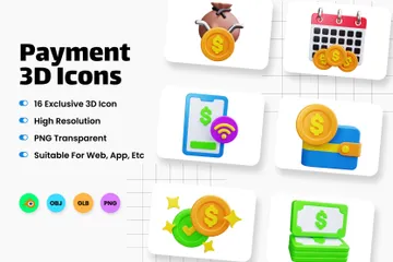 Paiement 3D Icon Pack