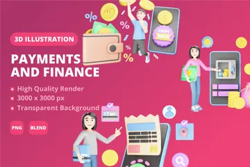 Paiement et financement Pack 3D Illustration