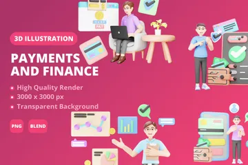 Paiement et financement Vol III Pack 3D Illustration