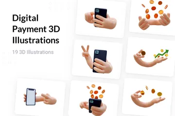 Paiement numérique Pack 3D Illustration