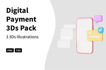 Paiement numérique Pack 3D Illustration