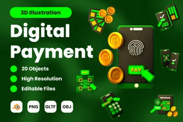 Paiement numérique Pack 3D Icon