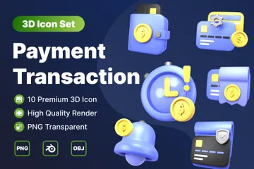 Transaction de paiement Pack 3D Icon