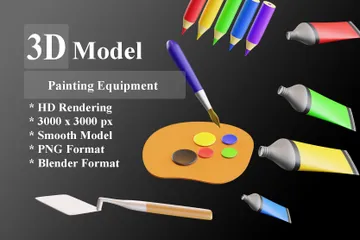 Painting Equipment 3D Icon Pack