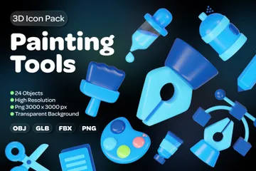 Painting Tools 3D Icon Pack