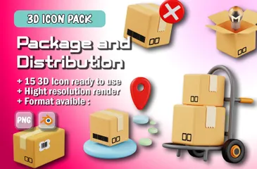 Verpackung und Vertrieb 3D Icon Pack