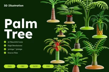 Palm Tree 3D Icon Pack