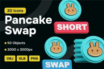 PancakeSwap Crypto Token 3D Icon Pack