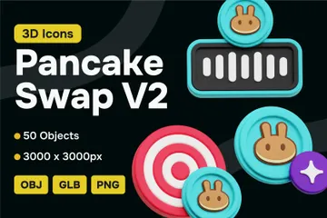PancakeSwap Crypto Token V2 3D Icon Pack