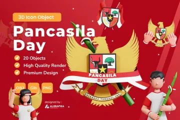 Pancasila Day 3D Illustration Pack