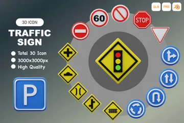 Panneau de signalisation 3D Icon Pack