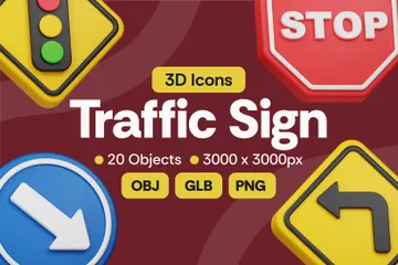 Panneau de signalisation Pack 3D Icon