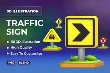 Panneau de signalisation Pack 3D Icon