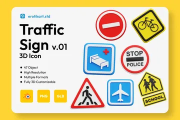 Panneau de signalisation Pack 3D Icon