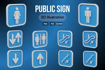 Panneau public Pack 3D Icon