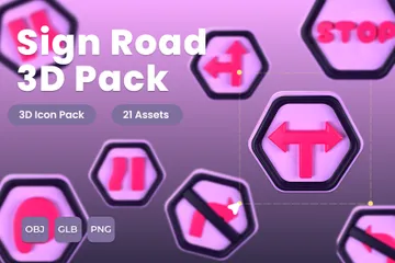 Signalisation routière Pack 3D Icon