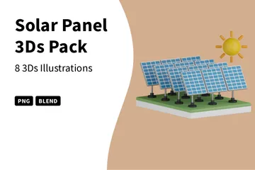 Panneau solaire Pack 3D Icon