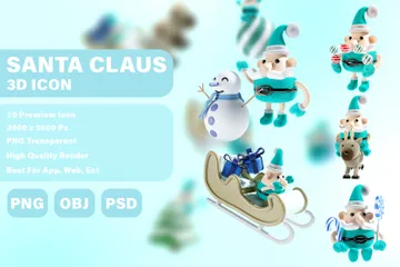Papai Noel Natal Pacote de Illustration 3D