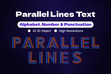 Parallel Lines Text 3D Icon Pack