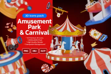 Parc d'attractions et carnaval Pack 3D Icon