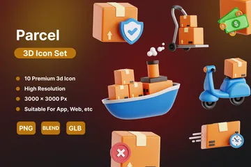 Parcel 3D Icon Pack