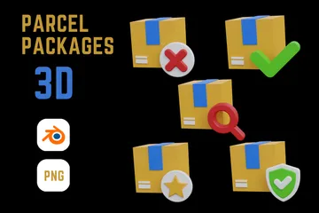 Parcel Package 3D Icon Pack
