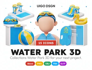 Parque aquático Pacote de Icon 3D